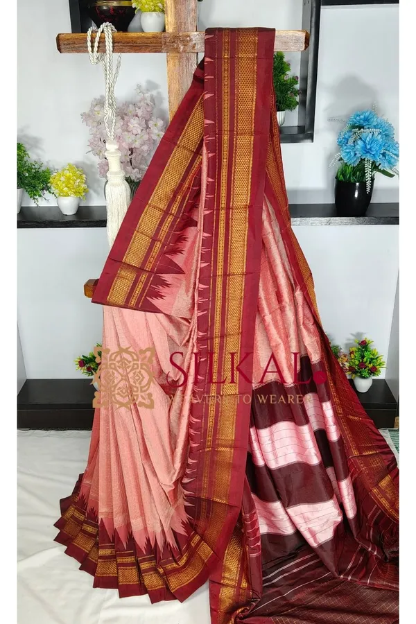 Ilkal_Temple_Chadaruga_Cotton_Silk_Saree_SKL03863