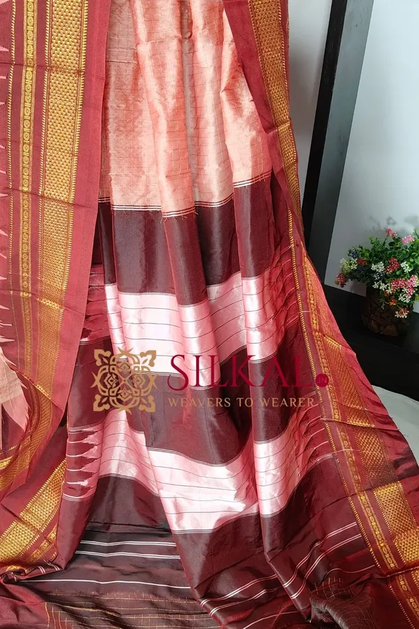 Ilkal_Temple_Chadaruga_Cotton_Silk_Saree_SKL03863