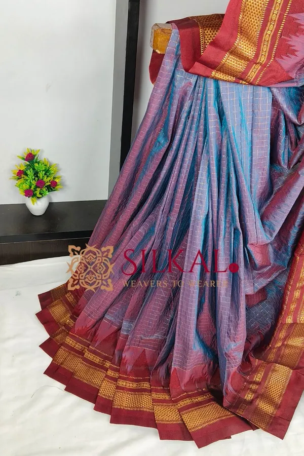 Ilkal_Temple_Chadaruga_Cotton_Silk_Saree_SKL03864
