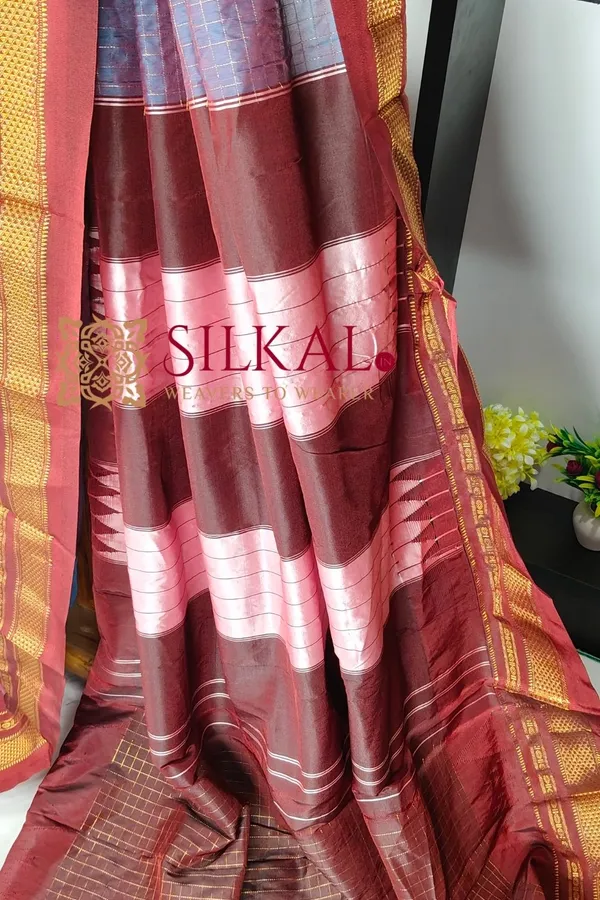 Ilkal_Temple_Chadaruga_Cotton_Silk_Saree_SKL03864