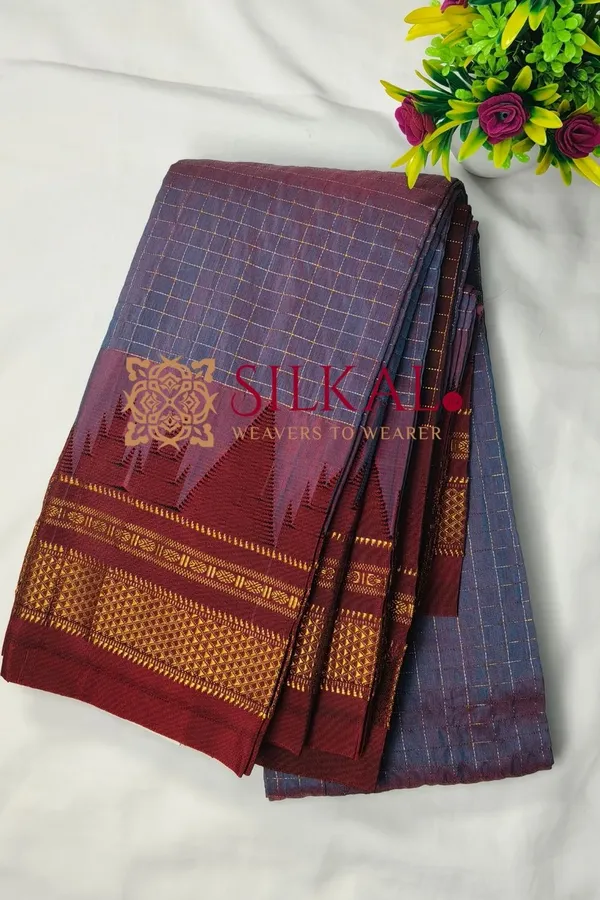 Ilkal_Temple_Chadaruga_Cotton_Silk_Saree_SKL03864