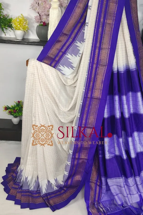 Ilkal_Temple_Chadaruga_Cotton_Silk_Saree_SKL03866