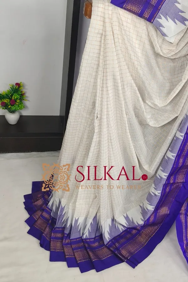 Ilkal_Temple_Chadaruga_Cotton_Silk_Saree_SKL03866