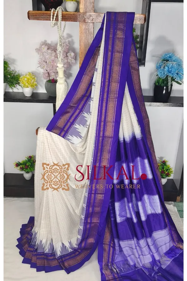 Ilkal_Temple_Chadaruga_Cotton_Silk_Saree_SKL03866