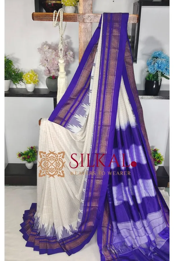Ilkal_Temple_Chadaruga_Cotton_Silk_Saree_SKL03866