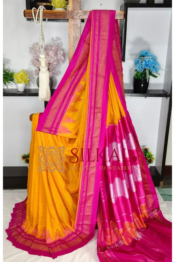 Ilkal_Temple_Chadaruga_Cotton_Silk_Saree_SKL03867