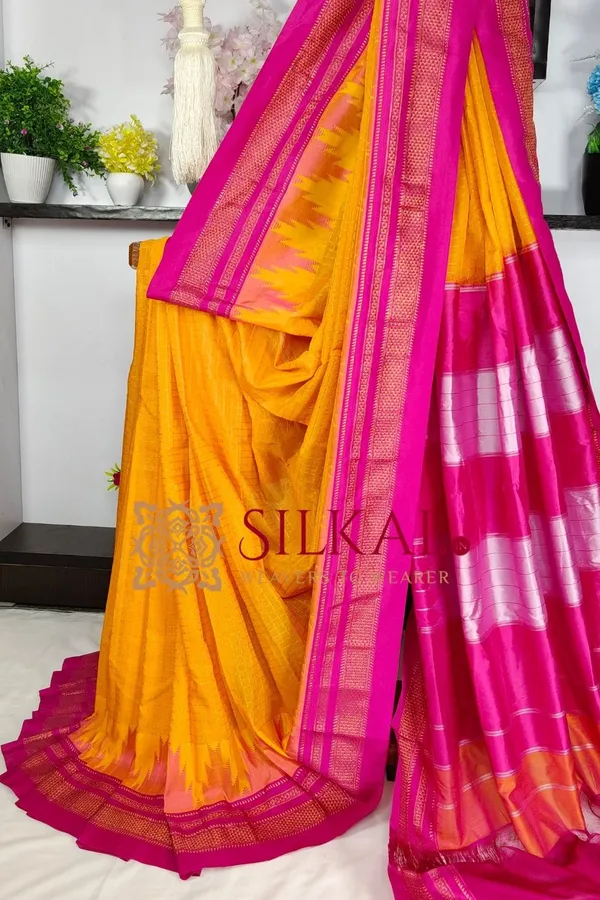 Ilkal_Temple_Chadaruga_Cotton_Silk_Saree_SKL03867