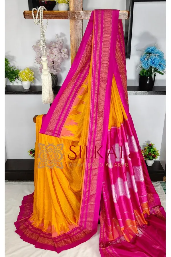 Ilkal_Temple_Chadaruga_Cotton_Silk_Saree_SKL03867