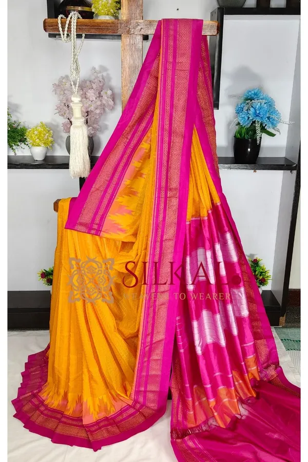 Ilkal_Temple_Chadaruga_Cotton_Silk_Saree_SKL03867
