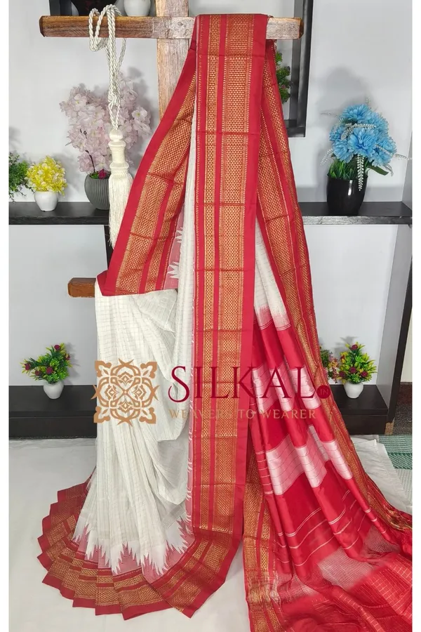 Ilkal_Temple_Chadaruga_Cotton_Silk_Saree_SKL03868