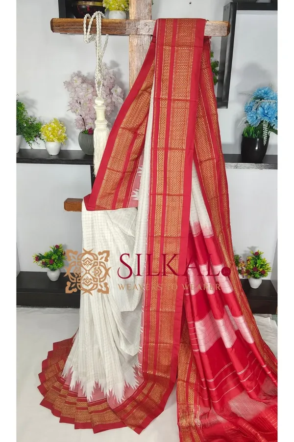 Ilkal_Temple_Chadaruga_Cotton_Silk_Saree_SKL03868