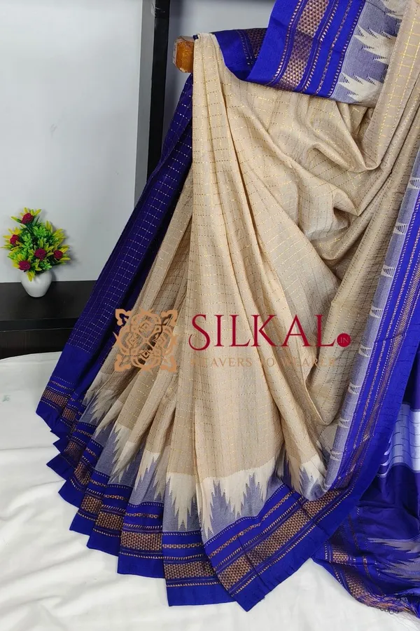 Ilkal_Temple_Chadaruga_Cotton_Silk_Saree_SKL03869