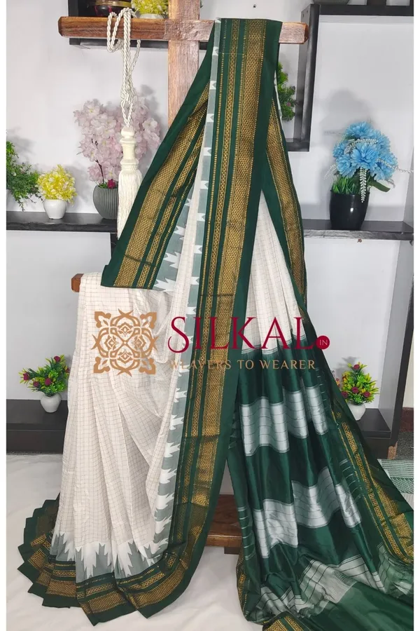 Ilkal_Temple_Chadaruga_Cotton_Silk_Saree_SKL03871