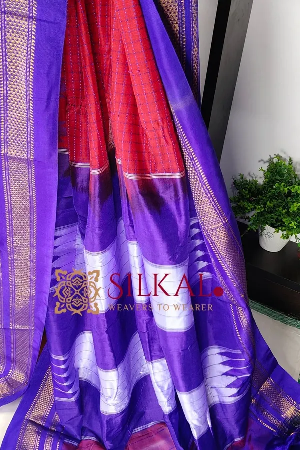 Ilkal_Temple_Chadaruga_Cotton_Silk_Saree_SKL03874