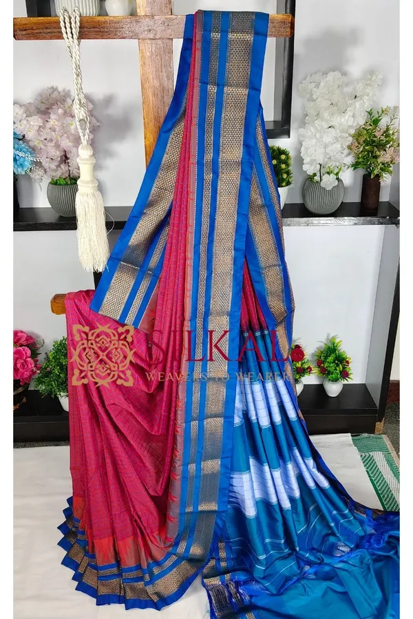 Ilkal_Temple_Chadaruga_Cotton_Silk_Saree_SKL03875