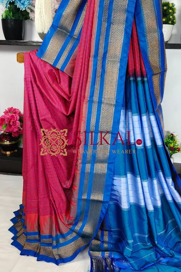 Ilkal_Temple_Chadaruga_Cotton_Silk_Saree_SKL03875