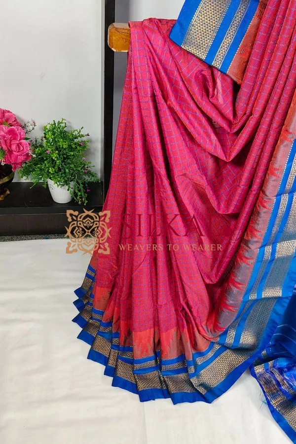 Ilkal_Temple_Chadaruga_Cotton_Silk_Saree_SKL03875