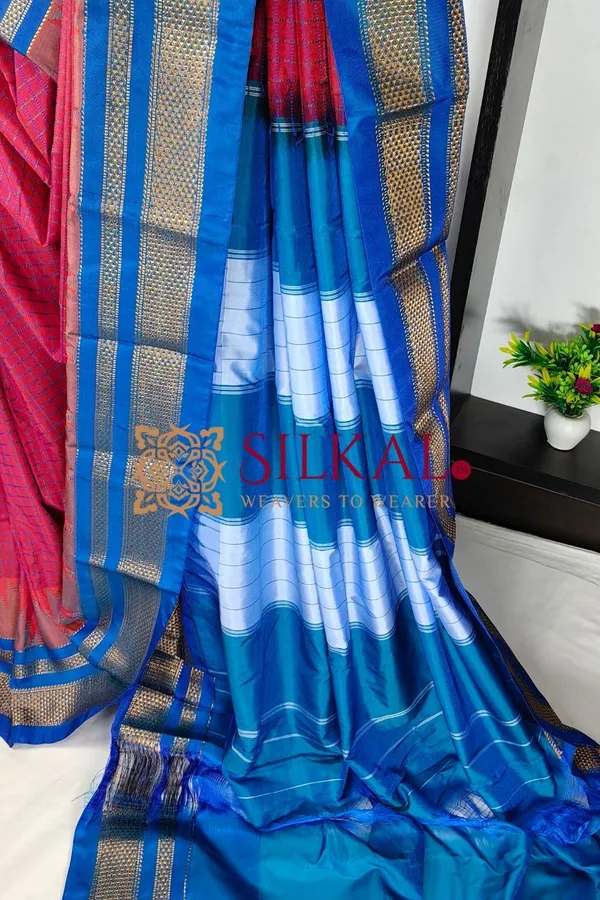 Ilkal_Temple_Chadaruga_Cotton_Silk_Saree_SKL03875