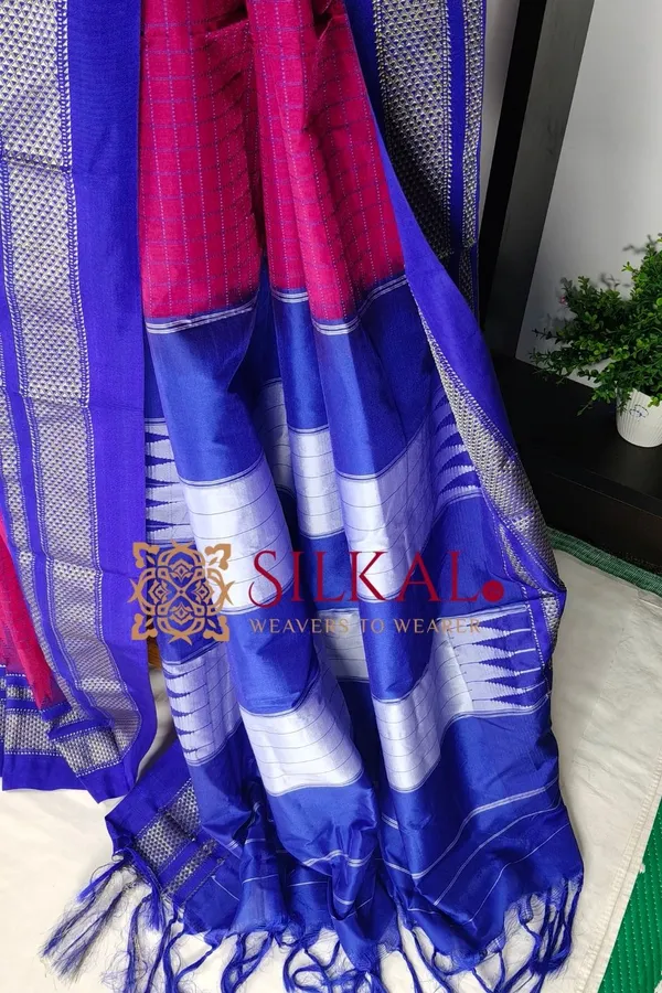 Ilkal_Temple_Chadaruga_Cotton_Silk_Saree_SKL03876
