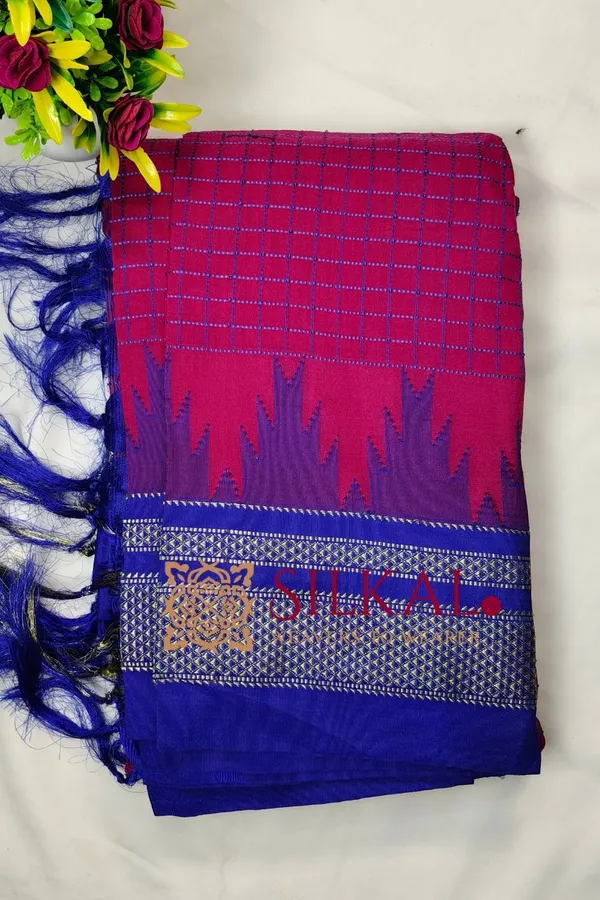 Ilkal_Temple_Chadaruga_Cotton_Silk_Saree_SKL03876