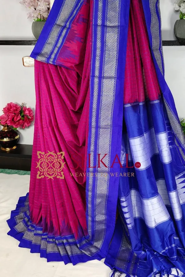 Ilkal_Temple_Chadaruga_Cotton_Silk_Saree_SKL03876