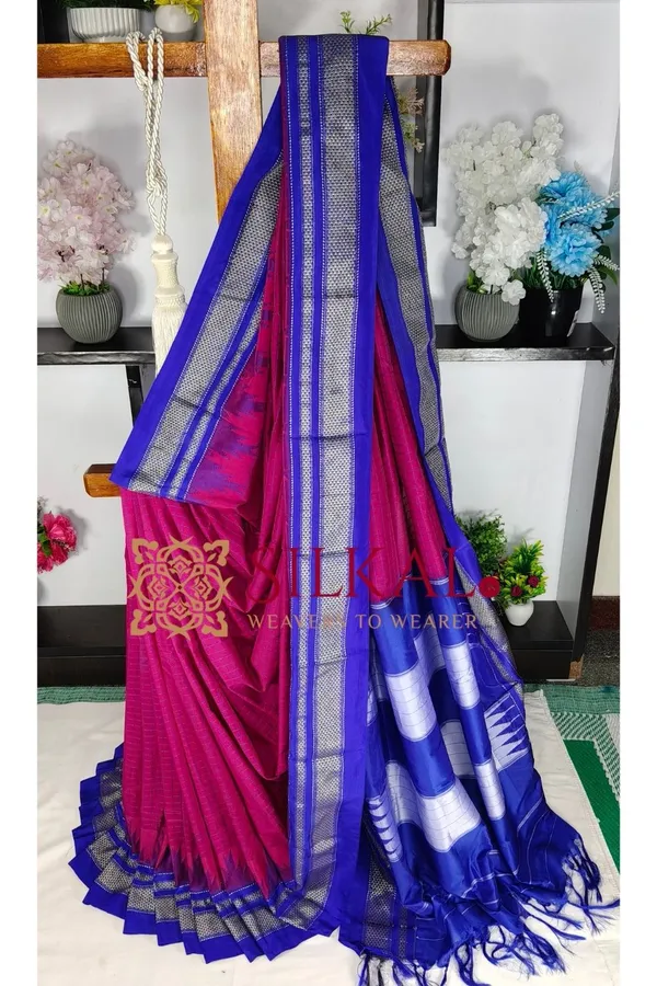 Ilkal_Temple_Chadaruga_Cotton_Silk_Saree_SKL03876