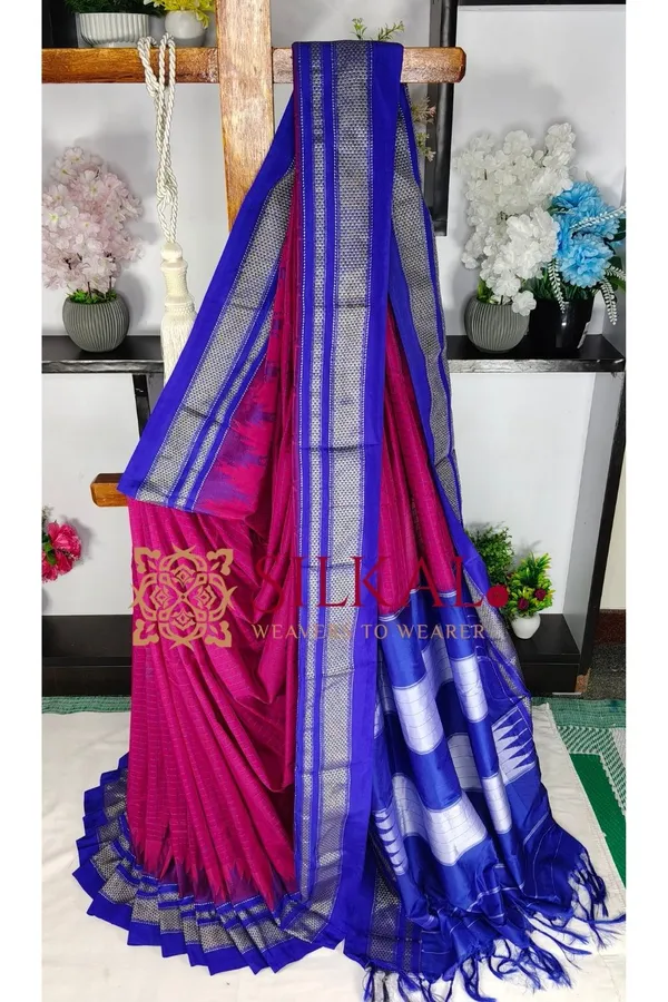 Ilkal_Temple_Chadaruga_Cotton_Silk_Saree_SKL03876