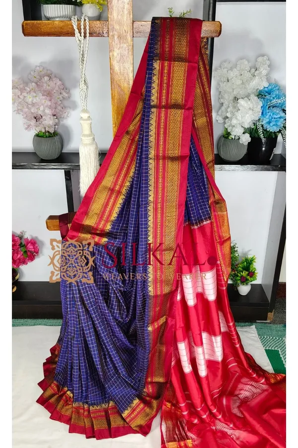 Ilkal_Temple_Chadaruga_Cotton_Silk_Saree_SKL03879