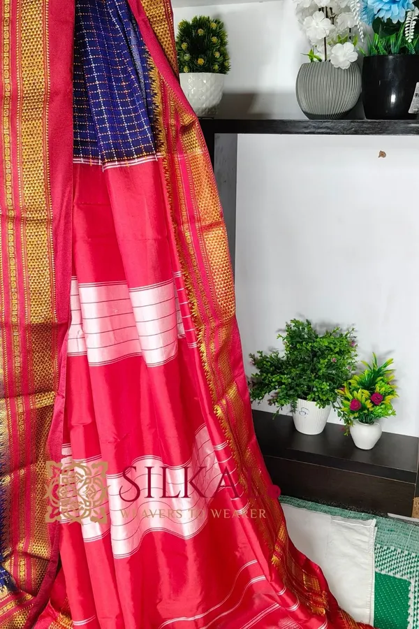 Ilkal_Temple_Chadaruga_Cotton_Silk_Saree_SKL03879