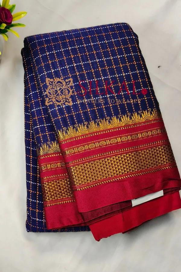Ilkal_Temple_Chadaruga_Cotton_Silk_Saree_SKL03879