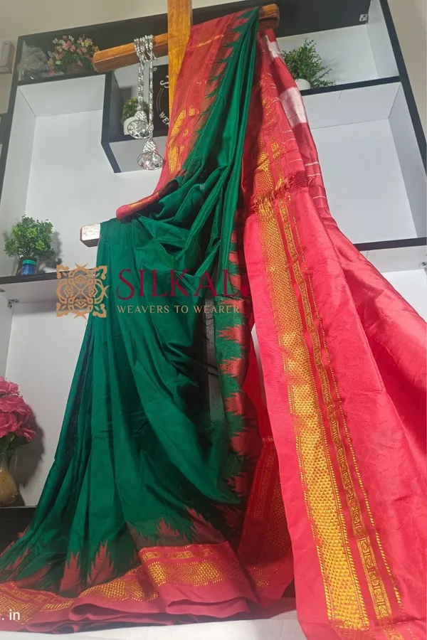 Ilkal_Temple_Cotton_Silk_Saree_Code-_SKL1160