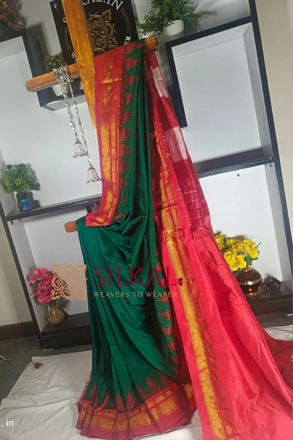 Ilkal_Temple_Cotton_Silk_Saree_Code-_SKL1160