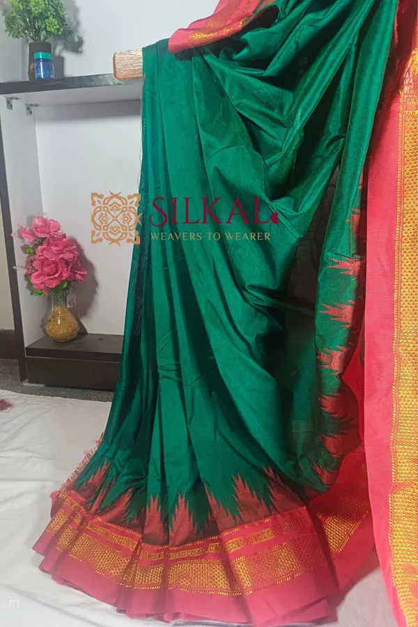 Ilkal_Temple_Cotton_Silk_Saree_Code-_SKL1160