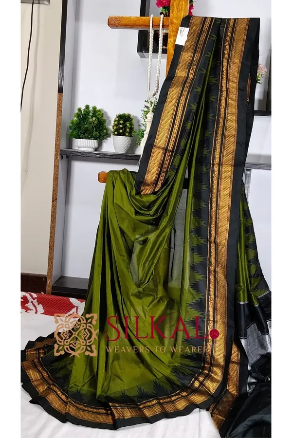Ilkal_Temple_Cotton_Silk_Saree_SKL2031