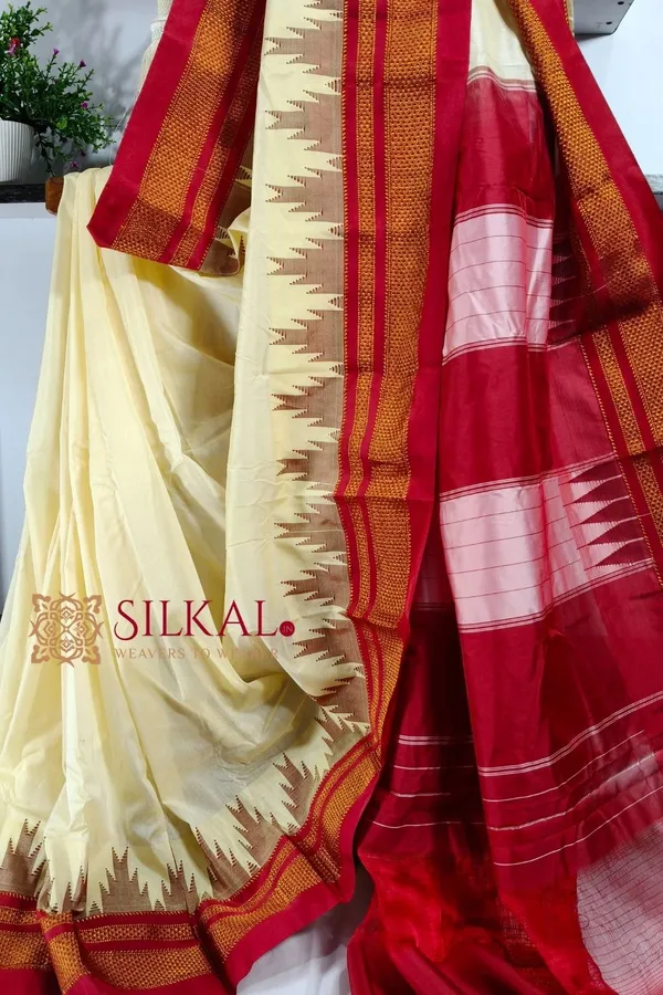 Ilkal_Temple_Cotton_Silk_Saree_SKL2076