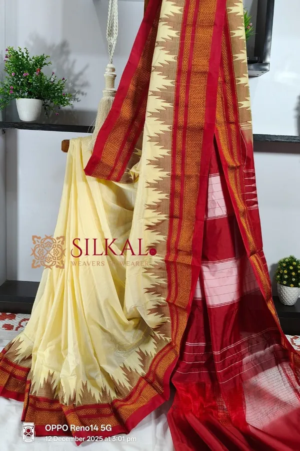 Ilkal_Temple_Cotton_Silk_Saree_SKL2076
