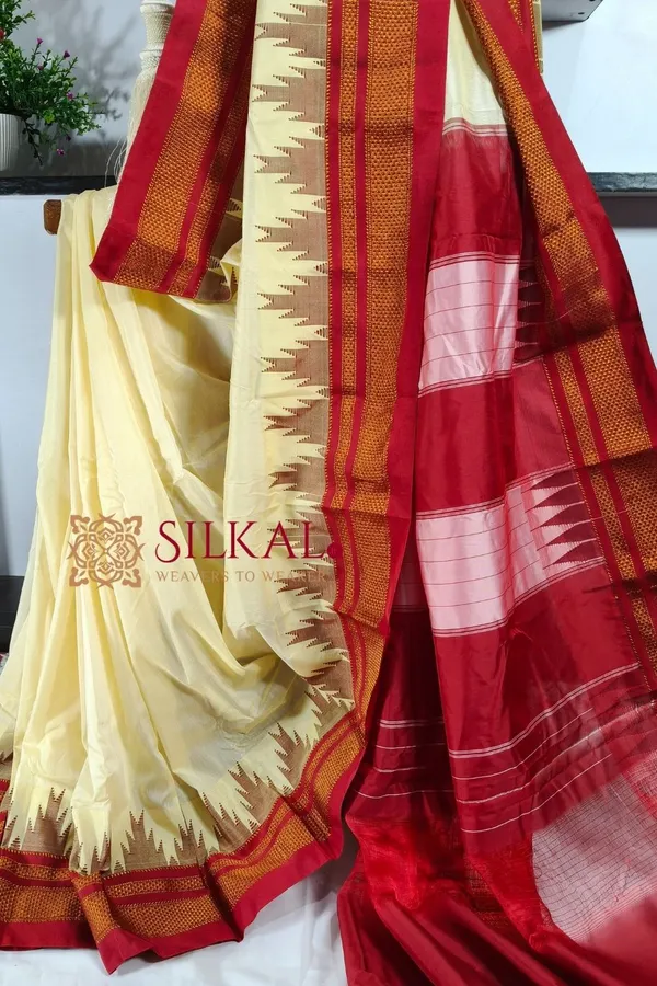 Ilkal_Temple_Cotton_Silk_Saree_SKL2076