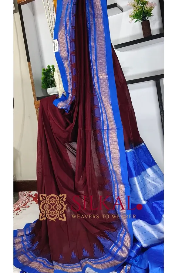 Ilkal_Temple_Cotton_Silk_Saree_SKL3095