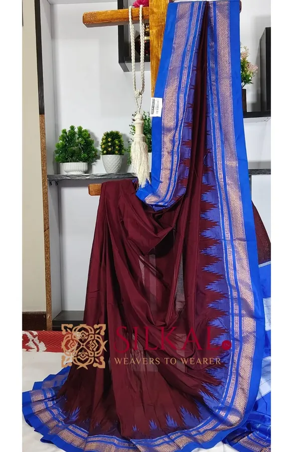 Ilkal_Temple_Cotton_Silk_Saree_SKL3095