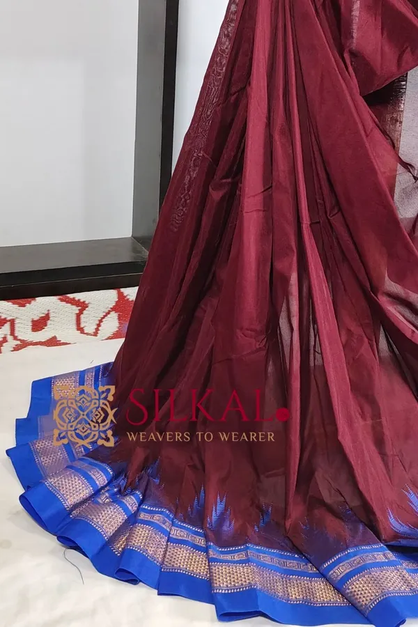 Ilkal_Temple_Cotton_Silk_Saree_SKL3095