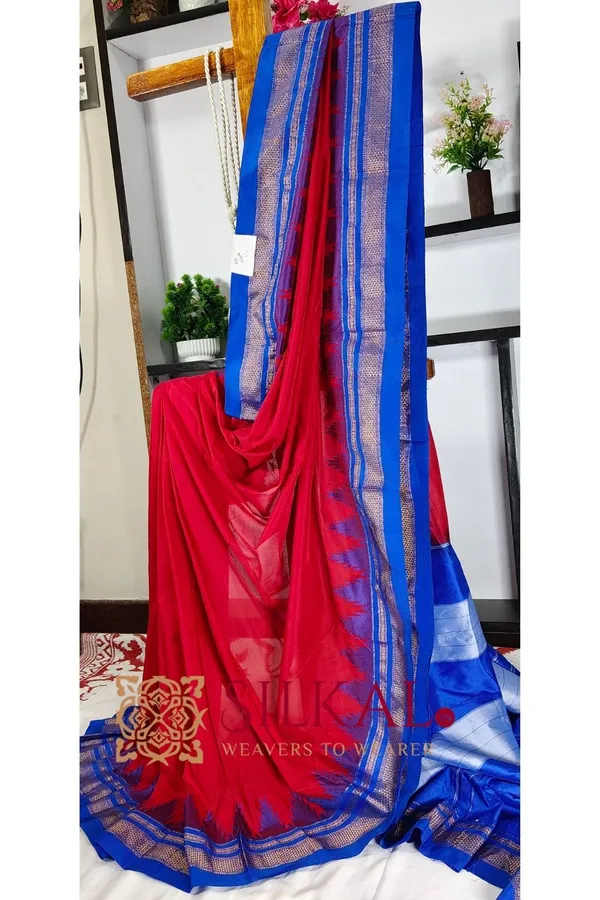 Ilkal_Temple_Cotton_Silk_Saree_SKL3097