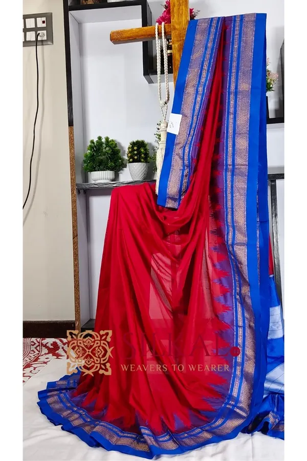 Ilkal_Temple_Cotton_Silk_Saree_SKL3097