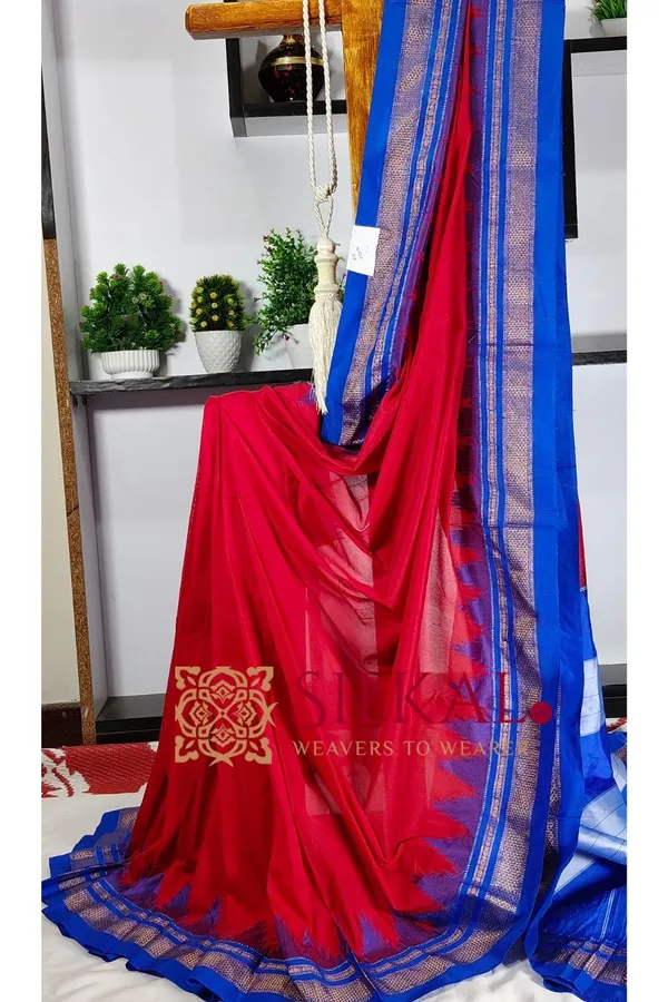 Ilkal_Temple_Cotton_Silk_Saree_SKL3097