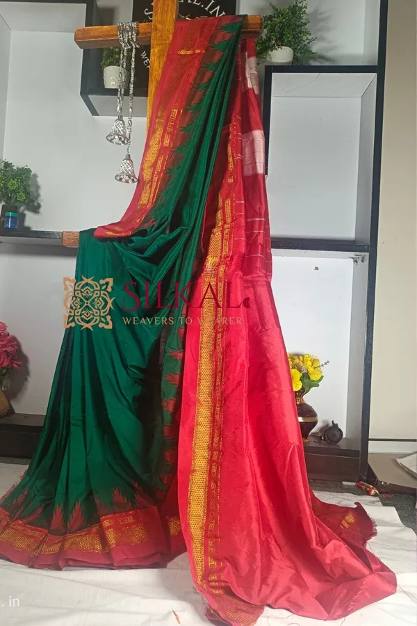Ilkal_Temple_Cotton_Silk_Saree_Code-_SKL1160