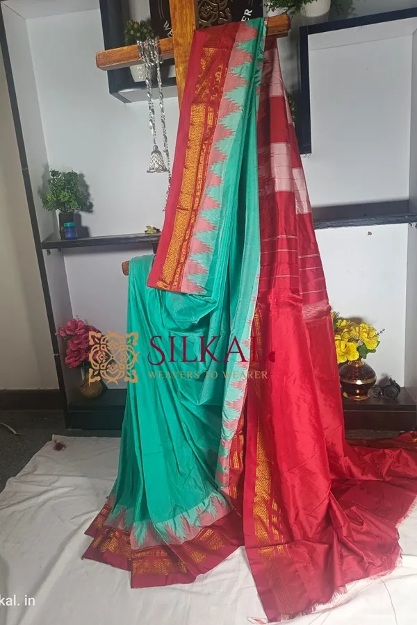 Ilkal_Temple_Cotton_Silk_Saree_Code-_SKL1720