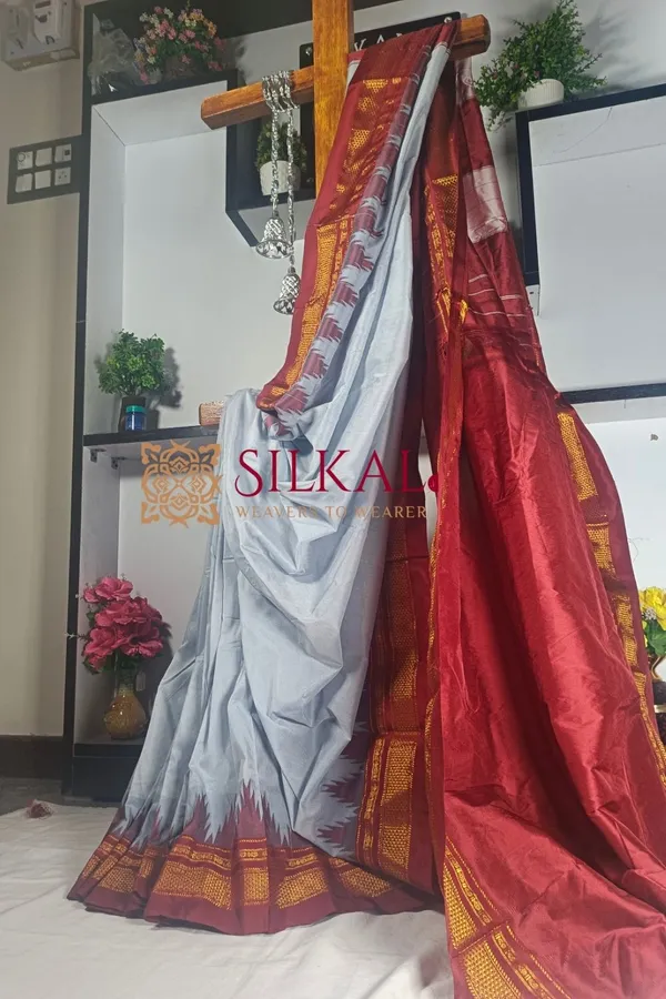 Ilkal_Temple_Cotton_Silk_Saree_Code-_SKL1430