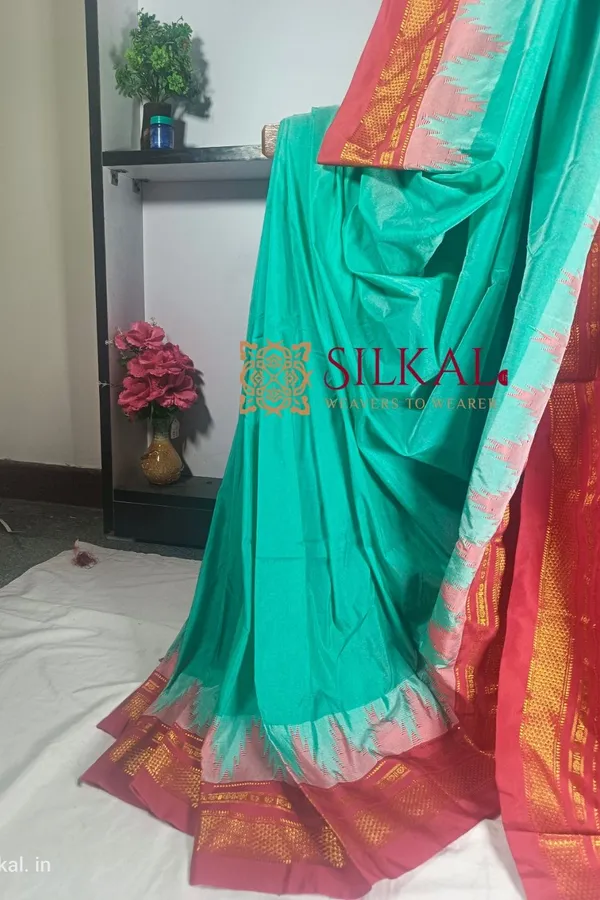 Ilkal_Temple_Cotton_Silk_Saree_Code-_SKL1720