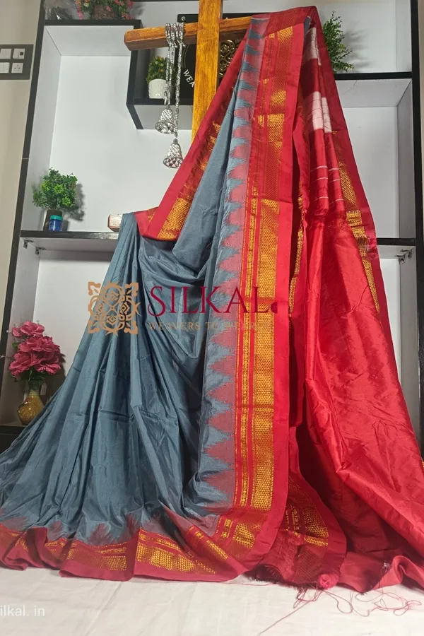 Ilkal_Temple_Cotton_Silk_Saree_Saree_Code-_SKL1721