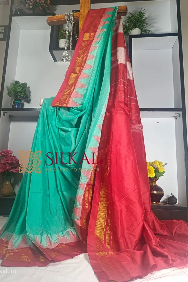 Ilkal_Temple_Cotton_Silk_Saree_Code-_SKL1720