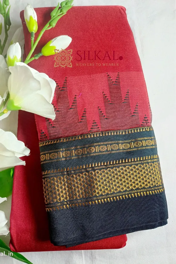 Ilkal_Temple_Cotton_Silk_Saree_Code-_SKL1089